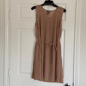Tan pleated dress